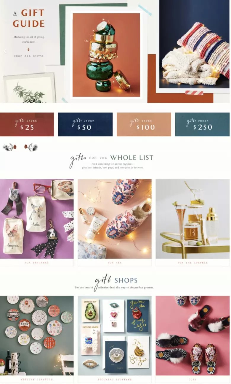 Anthropologie’s gifting guide