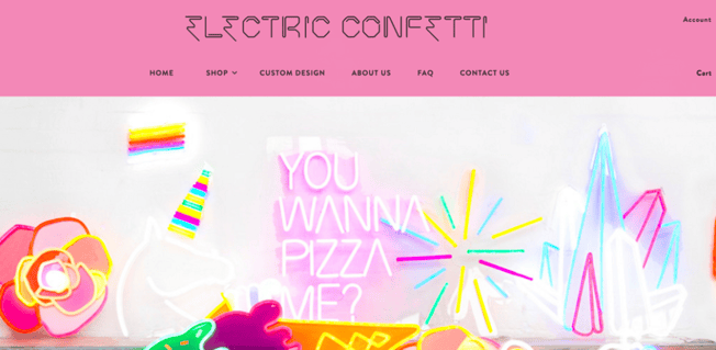 electric confetti homepage