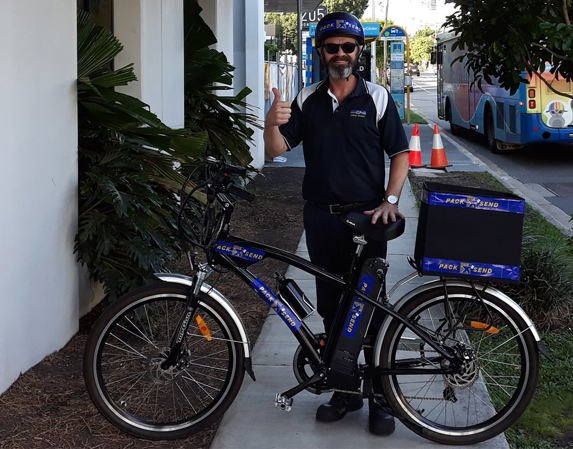 New Zero Emission Vehicle Delivering for PACK & SEND South Brisbane