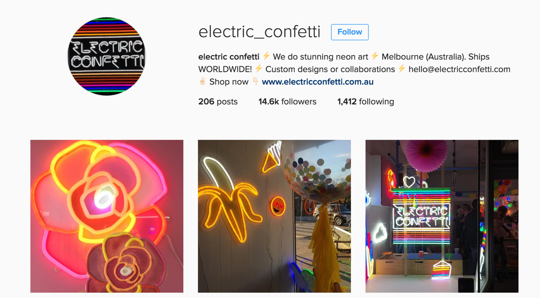 Electric Confetti instagram