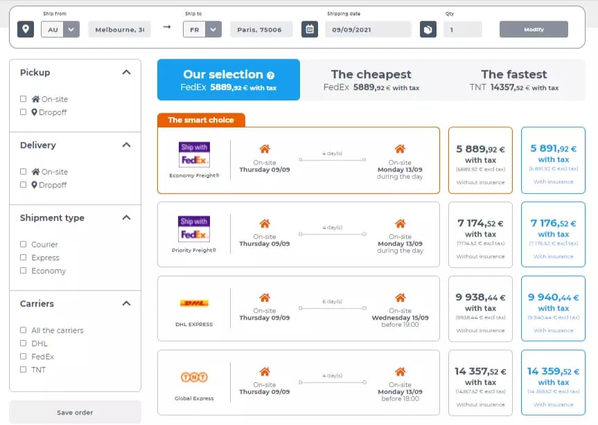 shipping-costs-comparison-tool